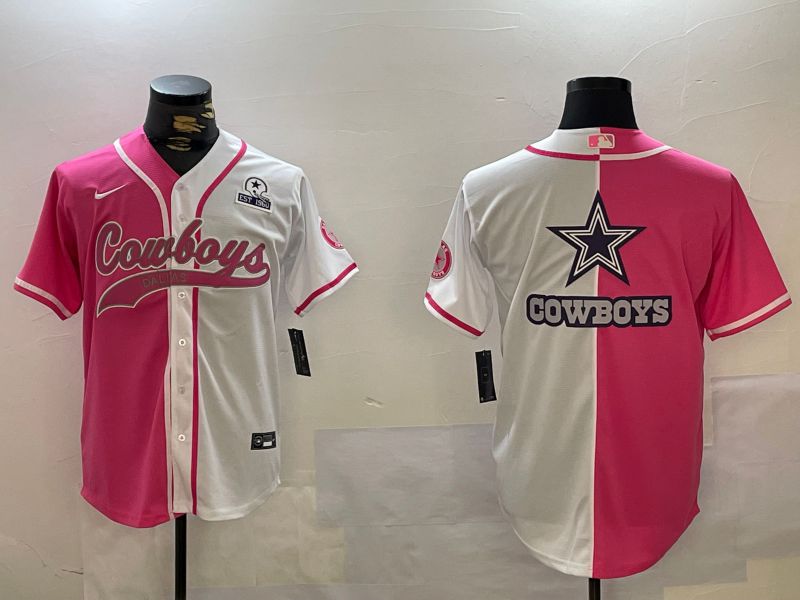 Men Dallas Cowboys Blank white pink Joint Name 2024 Nike Limited NFL Jersey style 6->dallas cowboys->NFL Jersey